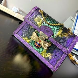 Cute purple &Green croc skin purse